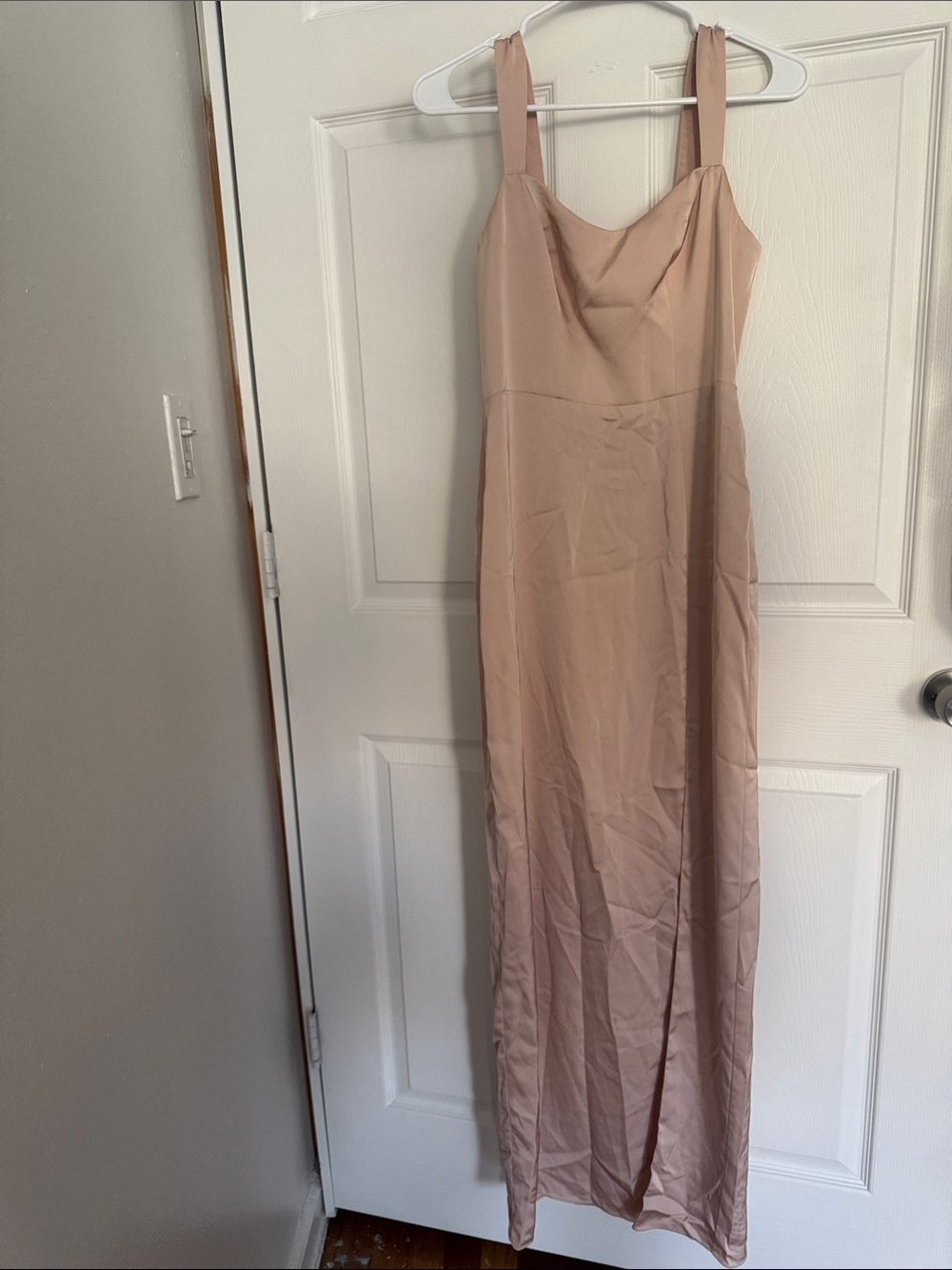 azazie nessi stretch satin English rose dress size A2